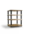 Norstone Stabbl 60 cm Bamboo Black – stolik Hi‑Fi / AV z 4 półkami