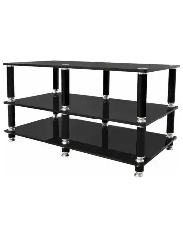 Norstone Stabbl AV 114 cm Black – wytrzymały regał Hi‑Fi / AV, 3 półki