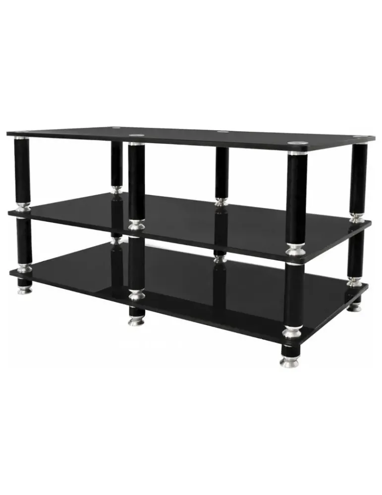 Norstone Stabbl AV 114 cm Black – wytrzymały regał Hi‑Fi / AV, 3 półki