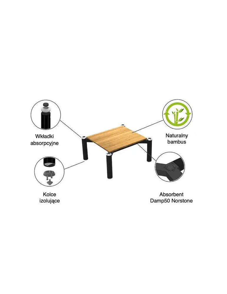 Norstone Spider Base 120 – podstawa 60 cm pod stolik AV/Hi‑Fi, stalowa konstrukcja