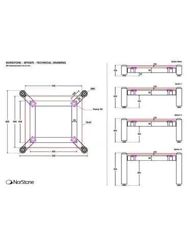 Norstone Spider 2 – modułowy stolik audio 252 mm 2