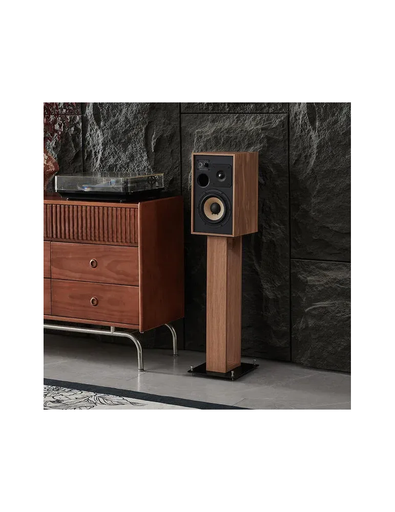 Norstone Alva Plus Walnut/Black – podstawki głośnikowe 68 cm, elegancki design