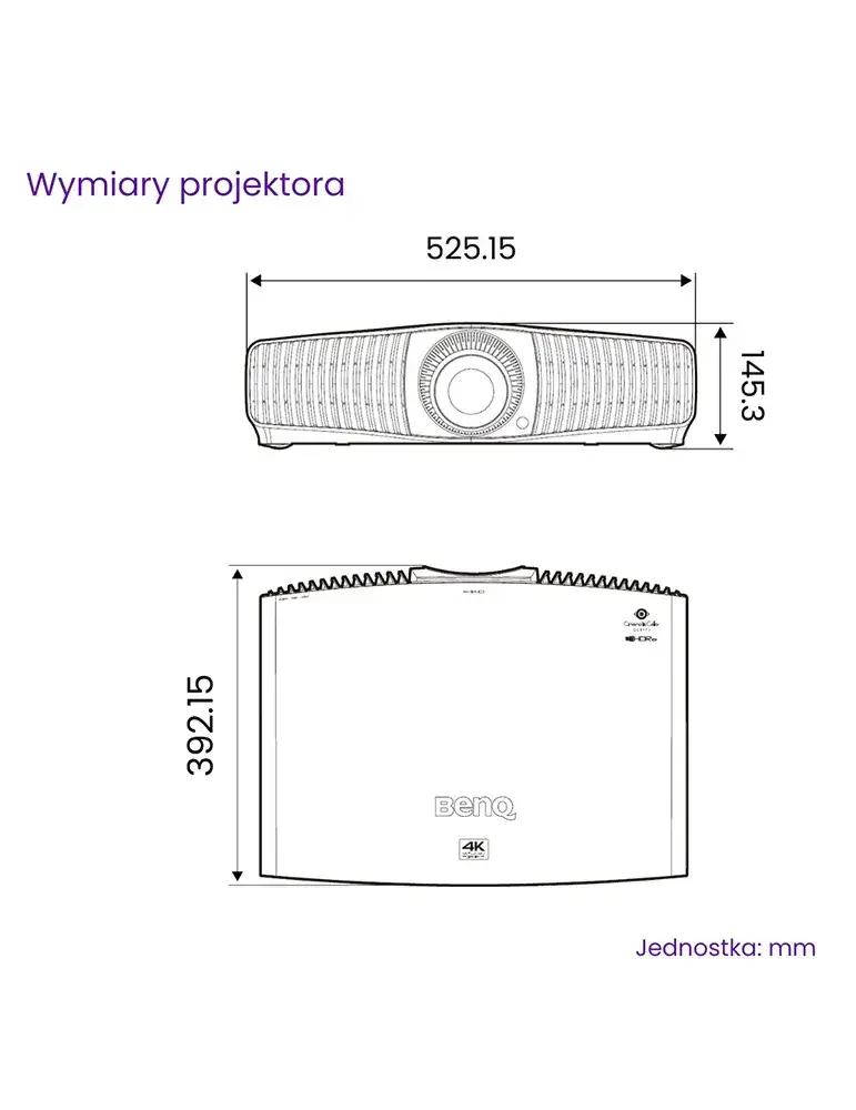 📽️ Projektor BenQ – HDR-PRO™, ekran 180” z 4m, zoom 1.6x 🎬✨
