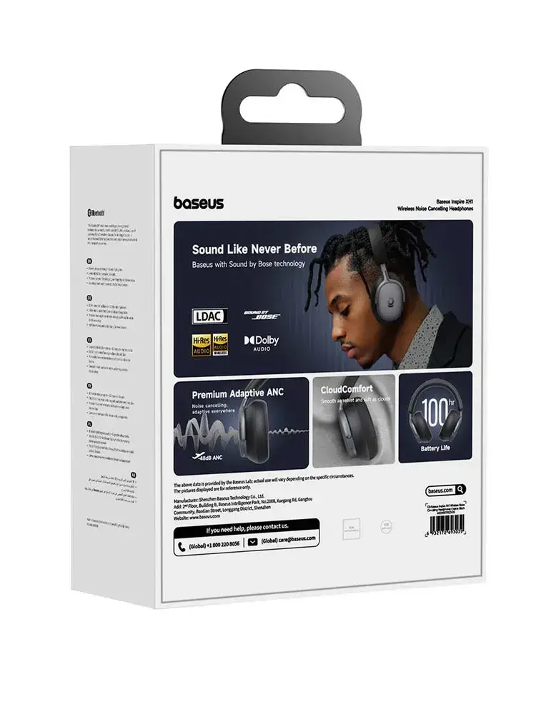 Baseus XH1 🎧 Bezprzewodowe nauszne słuchawki Hi-Res z ANC i Dolby Spatial Audio
