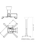 Uchwyt sufitowy do projektora | Suprema Spider Small 4060 | Silver