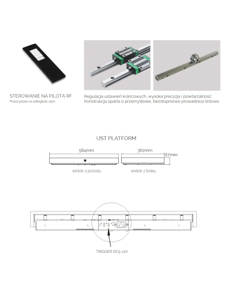 Szuflada do Projektora UST | Suprema Screen White | RF Pilot