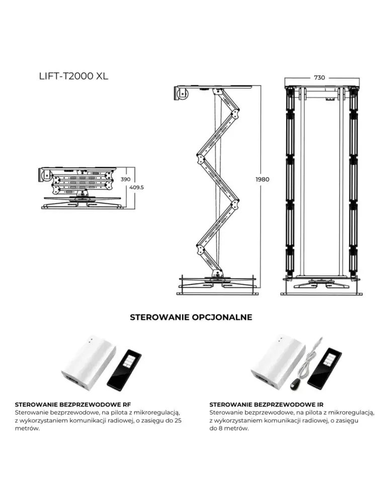 Winda sufitowa do projektora | Lift-T2000 XL 50kg | SUPREMA