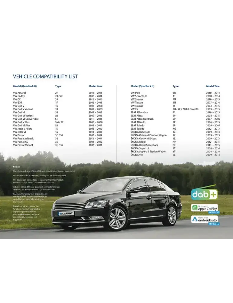 Radio 2DIN DAB+ Blaupunkt Wolfsburg 648 | CarPlay | BLAUPUNKT
