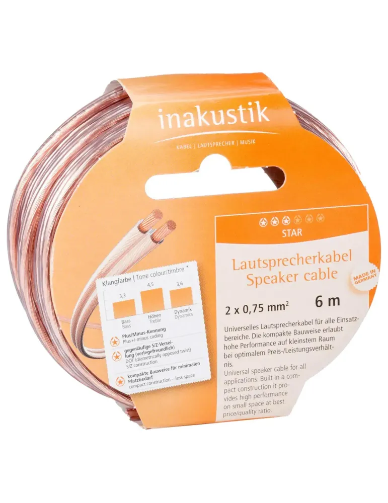 Kabel Głośnikowy Star Ls Reels 0.75Mm (6M)