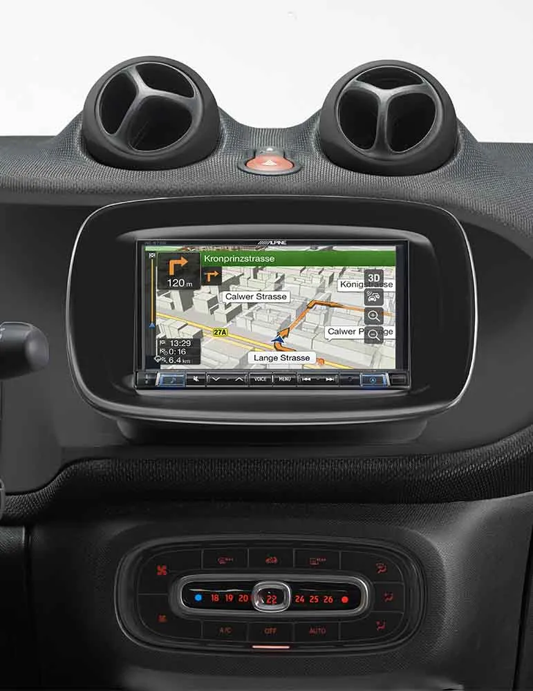 Zestaw instalacyjny ALPINE KIT-W997SMTB | Smart Fortwo | 7 cali