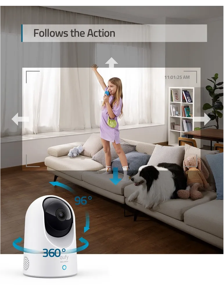 Kamera wewnętrzna Eufycam Indoor Cam 2K | Obracana i pochylana