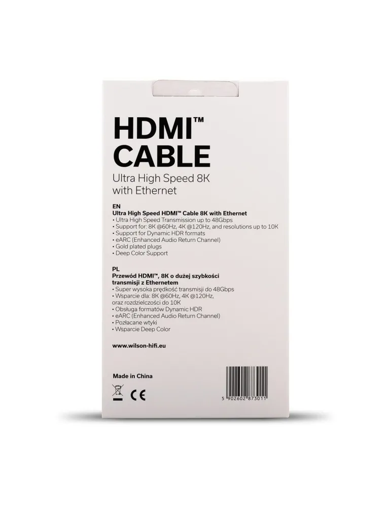 Przewód HDMI WILSON 2.0m | 8K z Ethernet | Ultraszybki