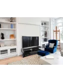 Norstone Esse AV Curve – zakrzywiony stolik RTV/Hi‑Fi 110 cm, udźwig 80/50 kg