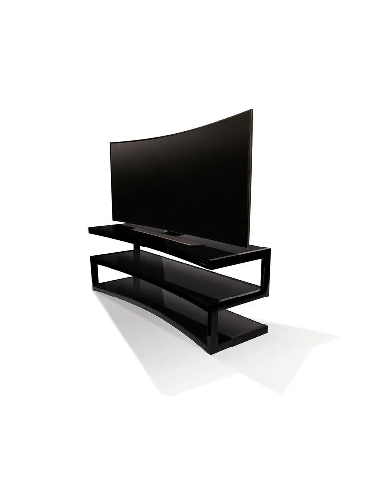 Norstone Esse AV Curve – zakrzywiony stolik RTV/Hi‑Fi 110 cm, udźwig 80/50 kg