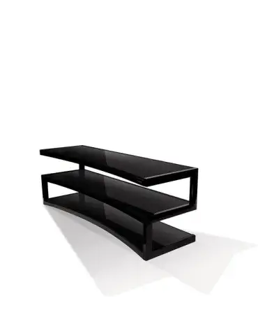 Norstone Esse AV Curve – zakrzywiony stolik RTV/Hi‑Fi 110 cm, udźwig 80/50 kg