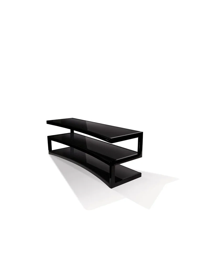 Norstone Esse AV Curve – zakrzywiony stolik RTV/Hi‑Fi 110 cm, udźwig 80/50 kg