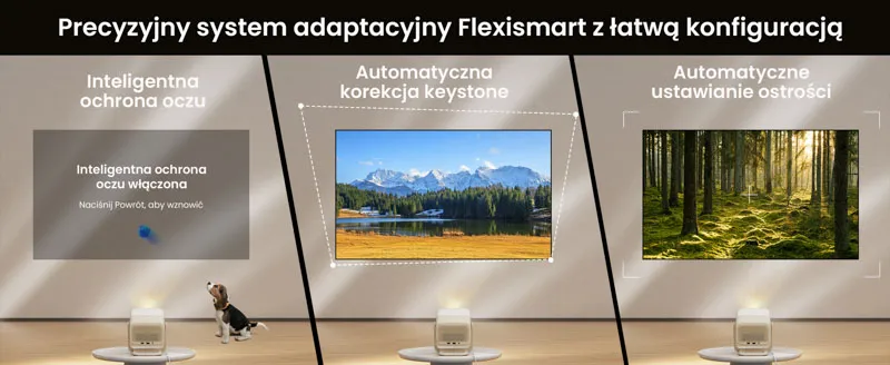 Autofocus, korekcja trapezowa i ochrona wzroku w JMGO N1S Nano