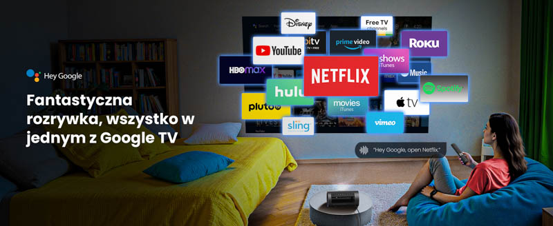 JMGO PicoPlay+ z Google TV